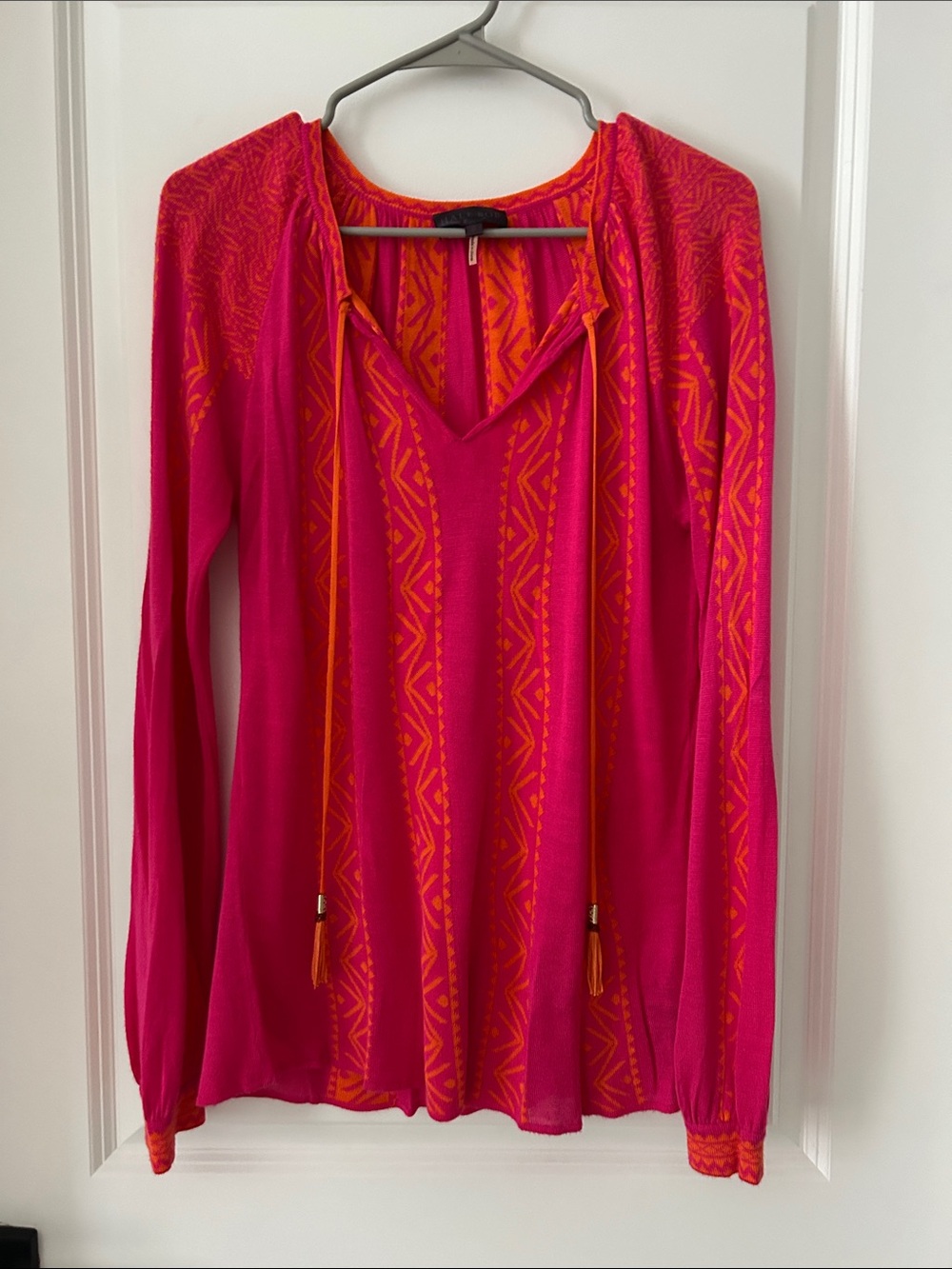 Hale Bob Fuchsia and Orange Patterned Long Sleeve Tunic